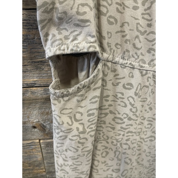 Volcom Women's Cha Ching Toanl Leopard Print Midi Dress Size‎ Medium Beige - Picture 3 of 10